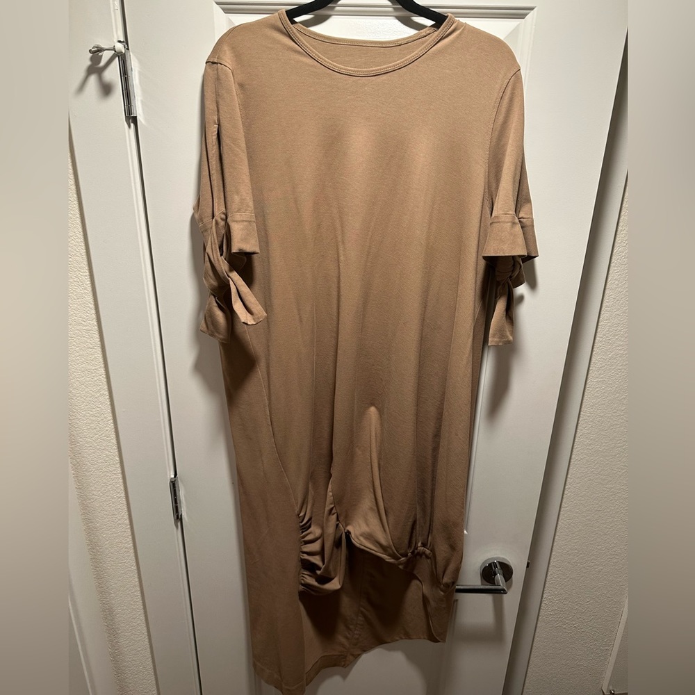 Asymmetrical Tan Dress